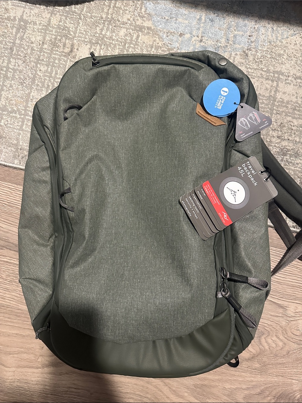 Men's Olive Green Travel Backpack with Padded Straps